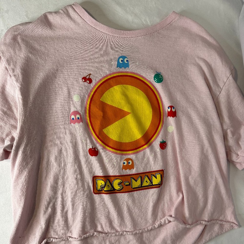 MAD‎ ENGINE Pac-Man Graphic T-Shirt Pink Womens Size M